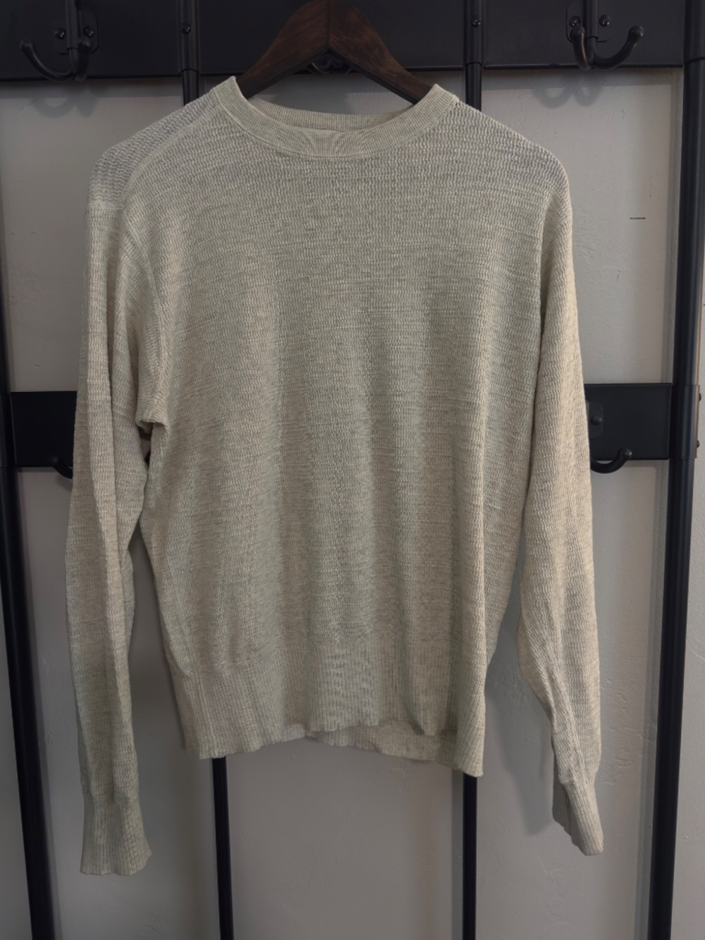 Buck Mason Avalon Daybreak Crew Heather Oat Slub Cotton Sweater Men’s Medium